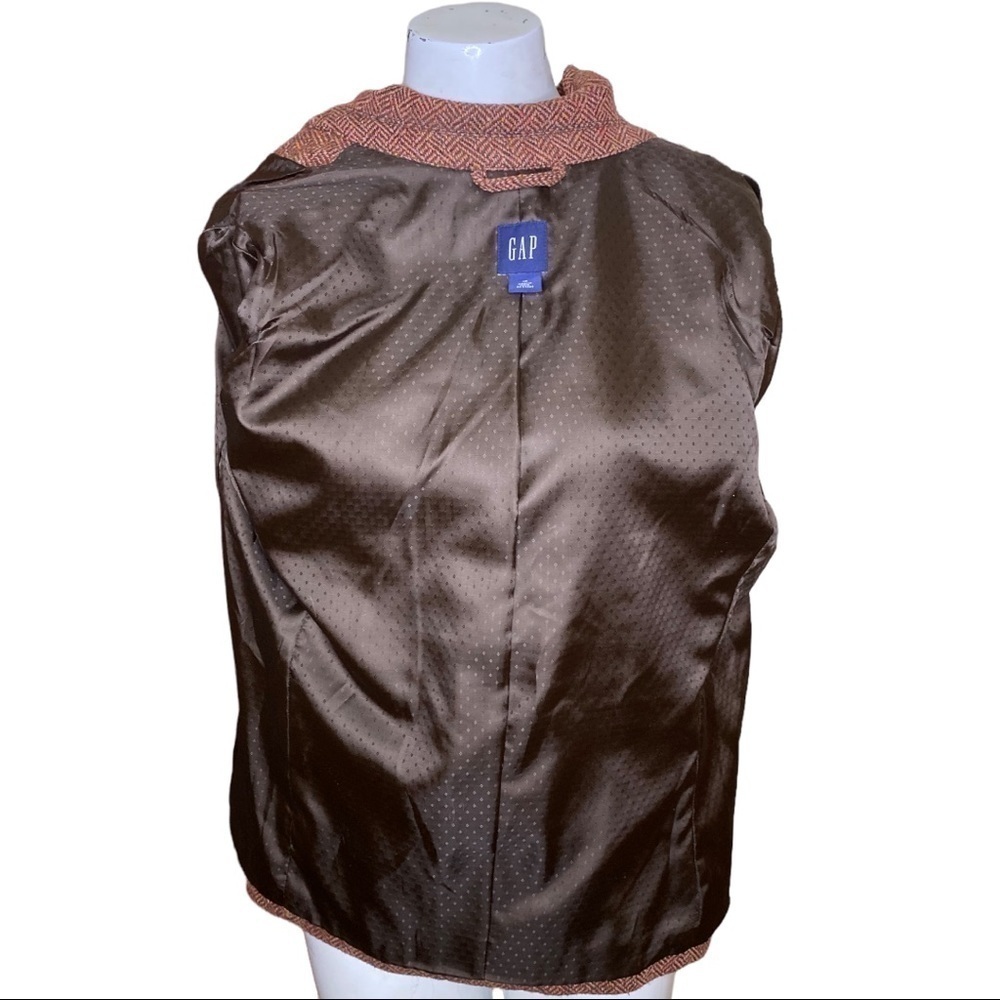 Gap Herringbone Jacket Double Breasted Brown / Mu… - image 4